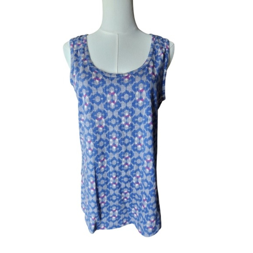 Eddie Bauer Outdoor Sleeveless‎ Tank Top Women's Medium Blue Geometric Print